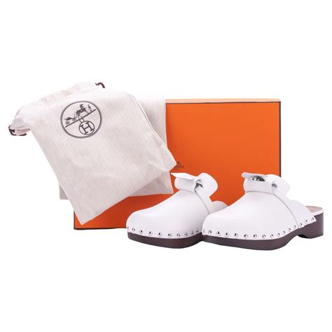 Hermès Carlotta Mule White NIB For Sale at 1stDibs